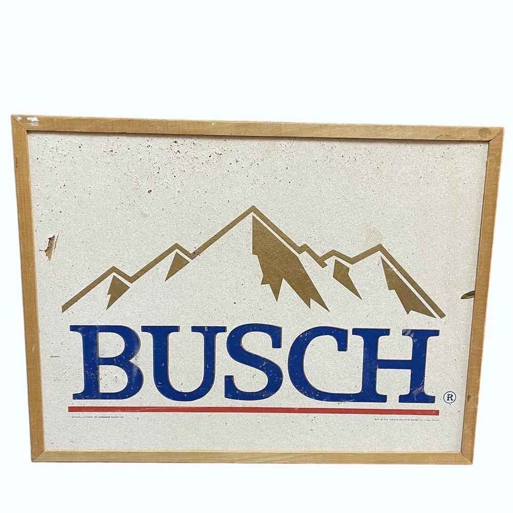 Vintage BUSCH Beer Official Promo Cork Board Bulletin Bar Man Cave‎ Office 24X16